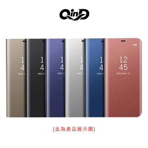 強尼拍賣~QinD Redmi 紅米 Note 8 Pro 透視皮套 鏡面殼 掀蓋 支架可立 手機殼 保護殼