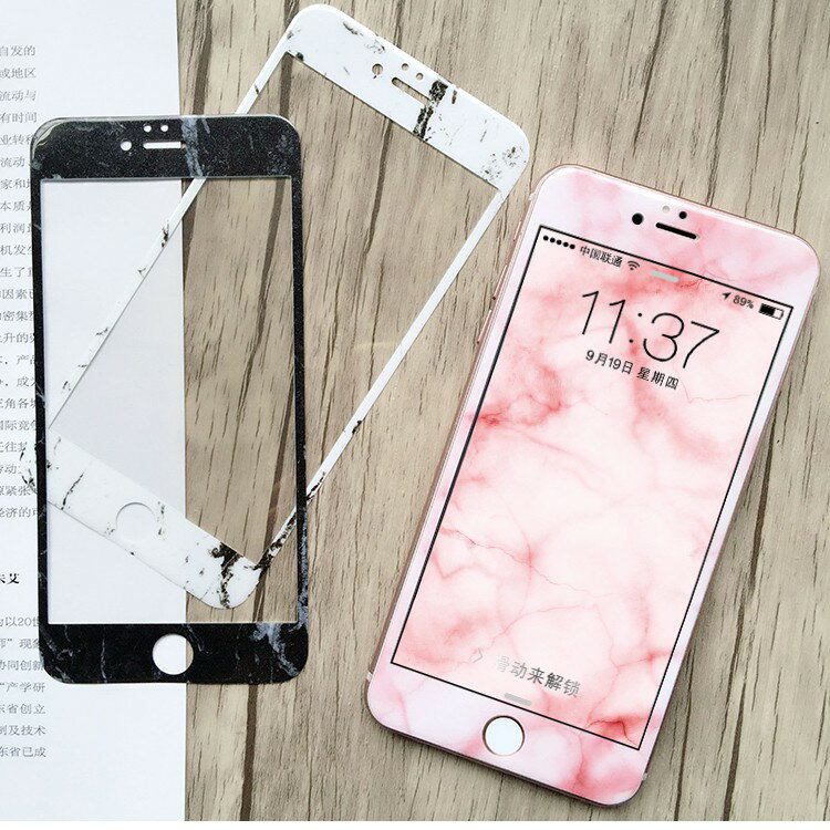 大理石紋3d滿版防碎軟邊貼膜iphone保護貼iphone6 I6p I7 7p I8 8p 鋼化膜玻璃膜 蘋果比香蕉好直營店 樂天市場rakuten