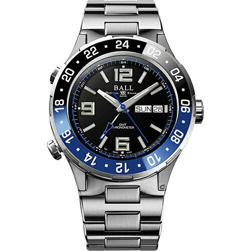 BALL 波爾錶 Roadmaster Marine GMT 瑞士天文台機械錶(DG3030B-S1CJ-BK)-40mm-黑面鈦鋼帶【刷卡回饋 分期0利率】【APP下單22%點數回饋】