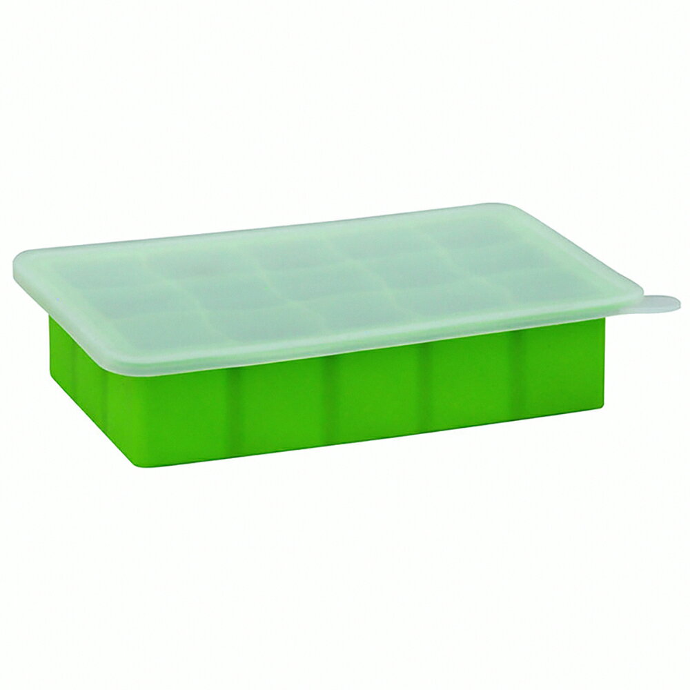 美國 green sprouts 寶寶副食品矽膠儲存盒/製冰盒（不含BPA/BPS、無PVC 安全塑膠）_草綠色_GS185300-4