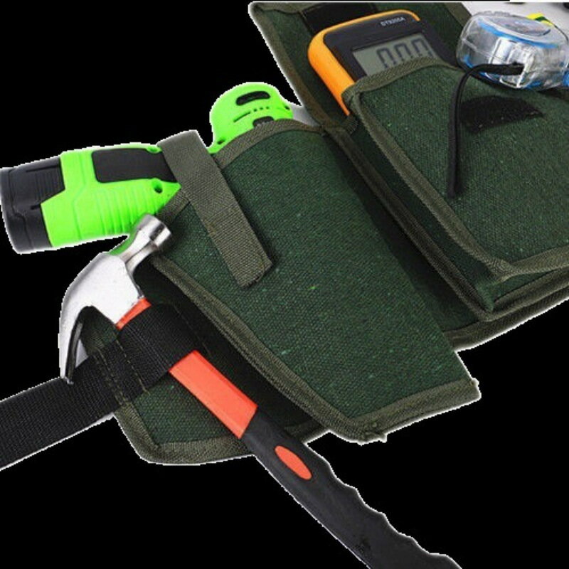 電鉆腰包多功能帆布加厚水電工工具腰包挎包木工收納包登高工獻學{鑫弘-工葉電器}可開發票