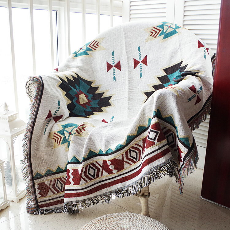 簡約現代蘇克雷純棉線針織全蓋毯沙發巾防塵罩雙人單人沙發毯子墊