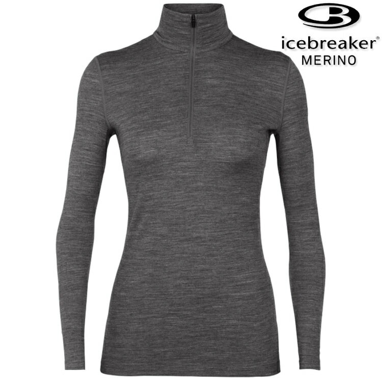 Icebreaker Oasis BF200 女款 半開襟長袖上衣/美麗諾羊毛排汗衣 104380 013 季風灰