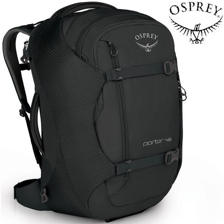 Osprey Porter 46 登機包/行李袋/旅遊行李後背包 46L 肩帶可收納 黑