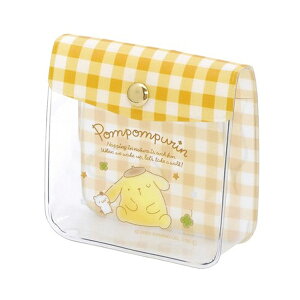 【震撼精品百貨】Pom Pom Purin 布丁狗~日本Sanrio三麗鷗 布丁狗透明扣式零錢包吊飾(黃格子款)*07011