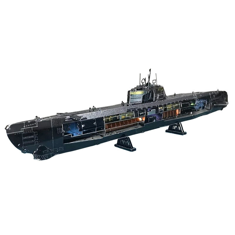 鋼魔像 3D立體金屬拼圖DIY手工拼裝模型 彩色 德國U型潛艇XXI