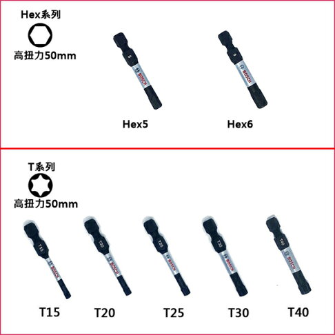 BOSCH博世 六角柄起子頭自由搭配 十字 PH1 一字 星型 內六角 高扭力 25mm 50mm 65mm 螺絲起子頭 7