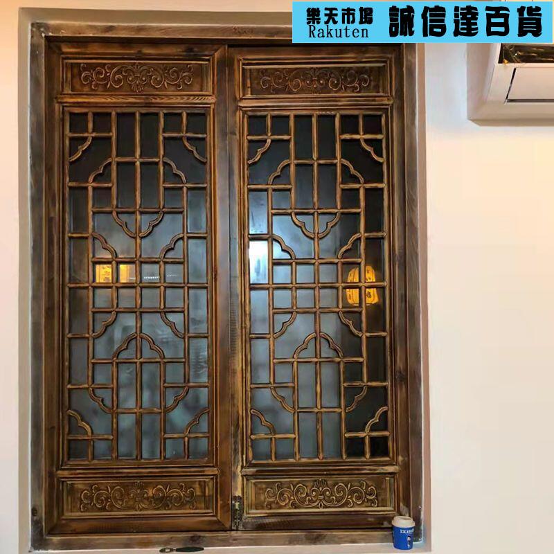 仿古門窗實木花格中式裝修復古窗戶框背景墻鏤空隔斷屏風東陽木雕