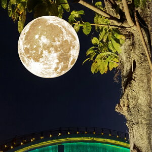 月亮燈室外太陽能吊燈戶外防水LED別墅花園庭院掛樹燈景觀月球燈