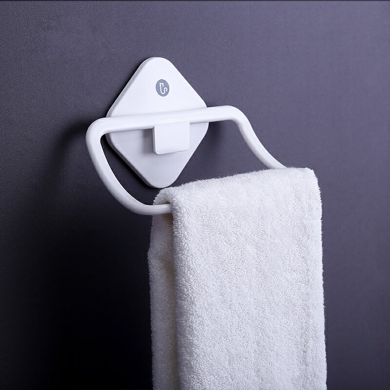 免打孔浴室毛巾架家用衛生間置物架宿舍壁掛毛巾的架子無痕毛巾環