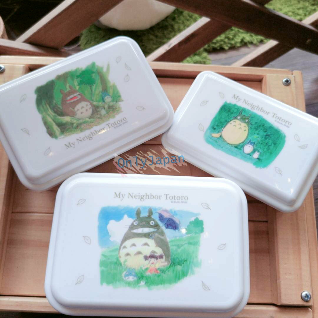 真愛日本 日本製 3入 收納盒 龍貓水彩 宮崎駿 龍貓totoro 吉卜力 水果盒 保鮮盒 密封盒 便當盒 4973307378232