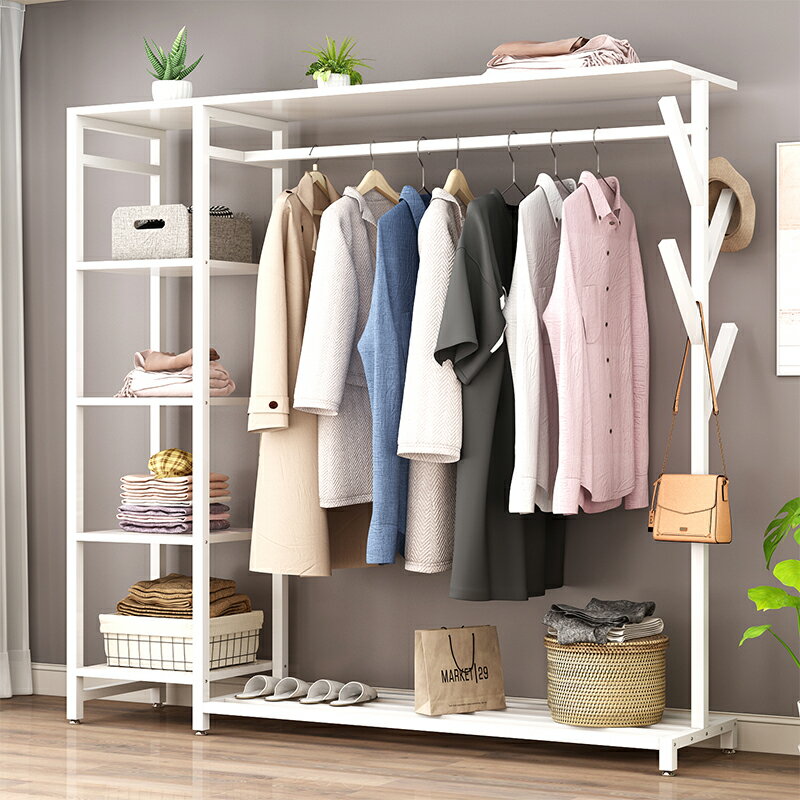 衣櫃 掛衣架 衣帽架 衣架落地臥室多功能衣帽架簡約加粗掛衣架落地式衣櫃衣服架收納架『cyd20039』