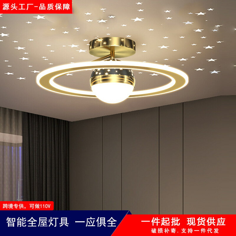 輕奢臥室燈溫馨浪漫創意星空頂主臥燈110v吸頂燈現代簡約智慧燈具「店長推薦」