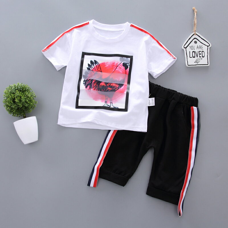 童裝男童夏裝套裝新款1兒童3夏季4短袖5歲男孩夏款帥氣洋氣潮 1