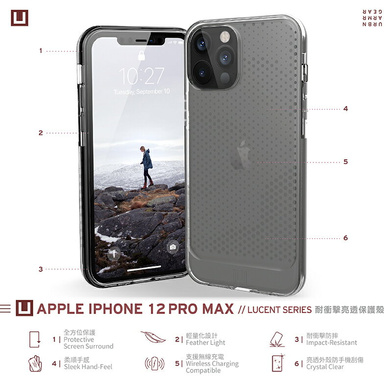【UAG】iPhone 12 Pro Max 耐衝擊保護殼-U系列亮透款 防摔殼/手機殼 3