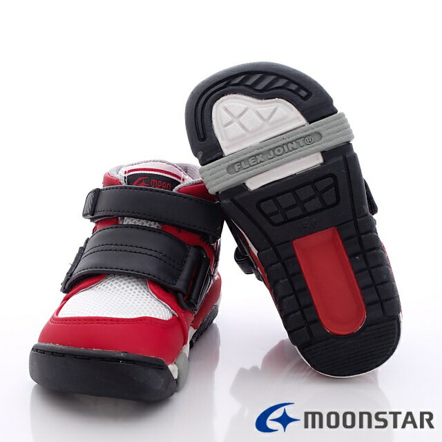 日本月星Moonstar機能童鞋矯健系列寬楦穩定彎曲鞋款21402紅黑(中小童段/中大童段) 6