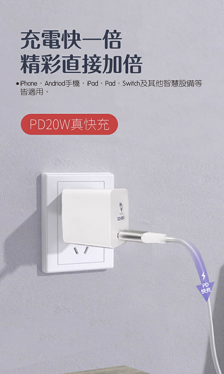 SEEHOT Fast One PD快充 單孔Type-C 3A/20W強電流 充電時間快一倍 快充安全不傷機芯【領券滿額再折千12/31止】 4