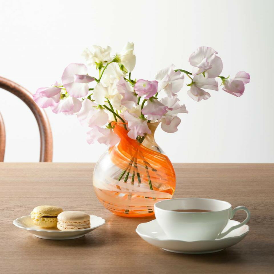 日本津輕 花露滴花瓶 手工花瓶 (粉橘色) 金益合Drinkeat