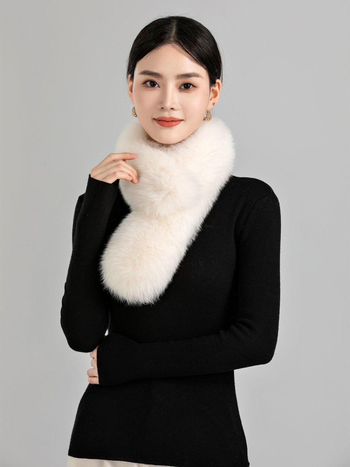 保暖皮草狐貍毛圍巾狐貍毛圍巾毛領不冰脖子雙面毛毛夾子女秋冬季 森馬先生旗艦店