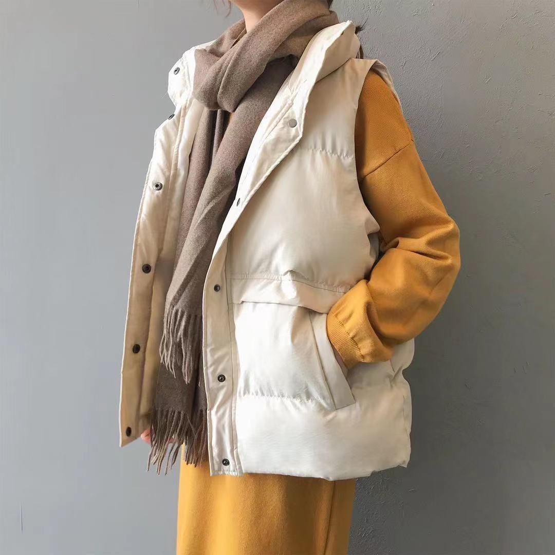 2024秋冬新款韓版寬松短款羽絨棉馬甲外套女百搭馬夾背心麵包服「新年特惠」