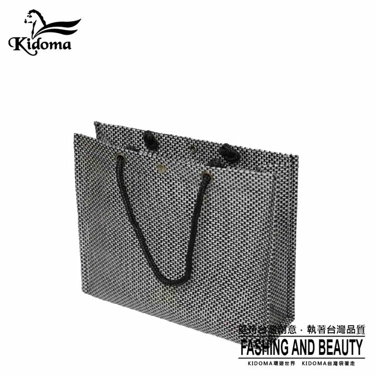 <br/><br/>  Kidoma禮品袋L系列-黑銀 手提包 手提袋 編織包 購物袋 台灣製造 防水<br/><br/>