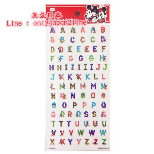 真愛日本 16093000045字母貼紙-米奇 迪士尼 米老鼠米奇 米妮 文具 正品 限量