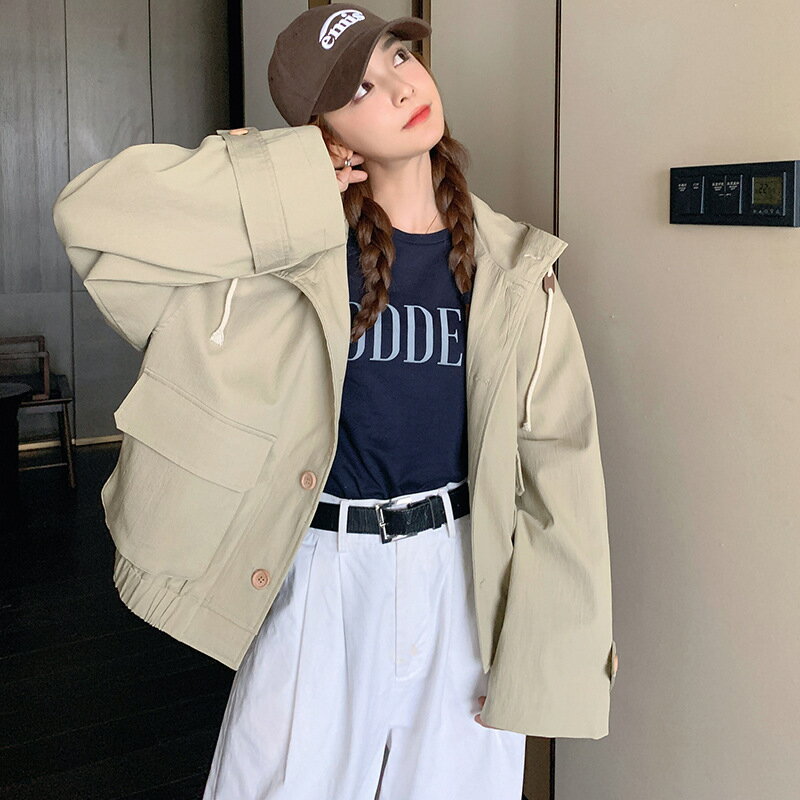【巴黎精品】風衣外套休閒大衣-韓版小個子港風短款女外套a1ih90