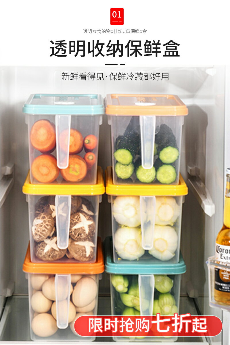 冰箱保鮮收納盒食品級多功能冷凍儲物專用廚房裡面整理蔬菜的盒子