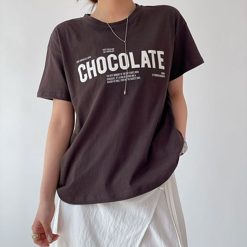 ANNAS 特價 正韓 chocolate 字母短袖棉T 合身顯瘦 韓T 韓國製