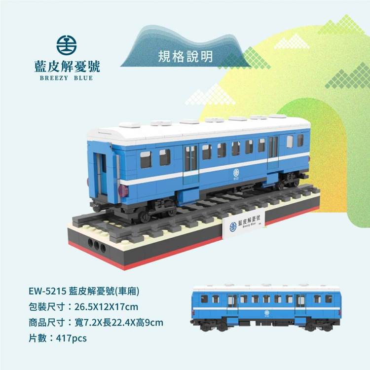 【TRUE WAY TOY】EW-5215  藍皮解憂號-車廂  /藍皮 車廂 解憂號 積木 2