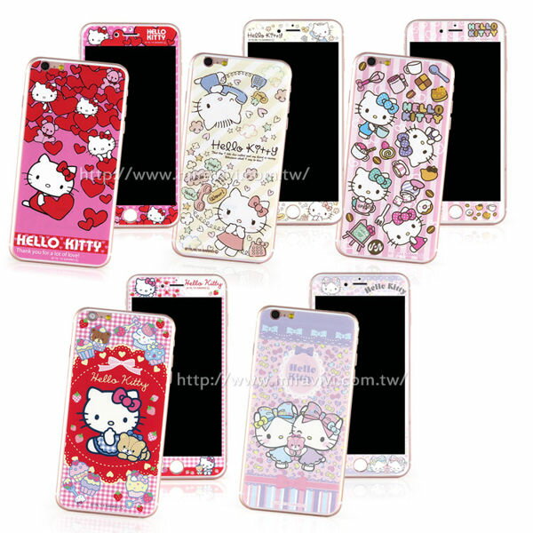 【Sanrio 】iPhone 7 (4.7吋) 雙面強化玻璃彩繪保護貼-KITTY