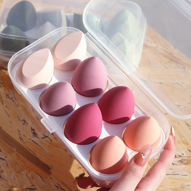 干濕兩用彩妝蛋粉撲美妝蛋不吃粉海綿球超軟細膩化妝蛋收納盒套盒