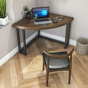 ✧實木三角形桌轉角椅電腦桌簡約辦公拐角書桌家用小戶型墻角桌設計