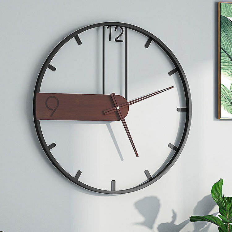 客廳掛鐘 壁鐘 鐘錶 無痕釘 墻飾 家用時鐘 北歐復古 簡約風 靜音時鐘 時尚大氣