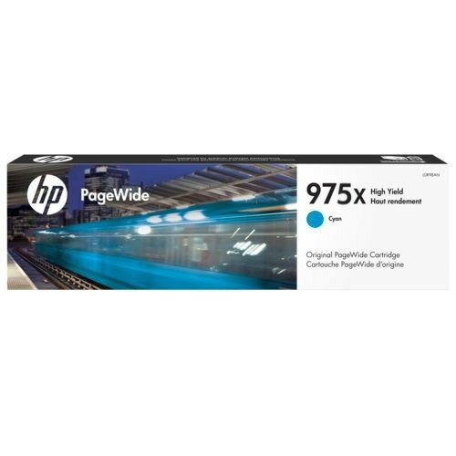 【最高22%回饋 滿額折300】 HP 975X PageWide 高印量青色原廠墨水匣 (L0S00AA)