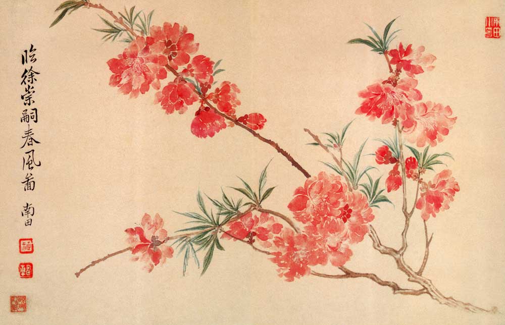 仿古畫名畫復製品惲壽平花鳥冊國畫花鳥畫28X42書房裝飾掛畫心