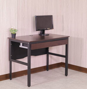寬100低甲醛穩重型工作桌(附雙抽+收線孔+調整腳墊) 電腦桌 書桌 辦公桌 會議桌 型號DE1006-2DR 泣血價
