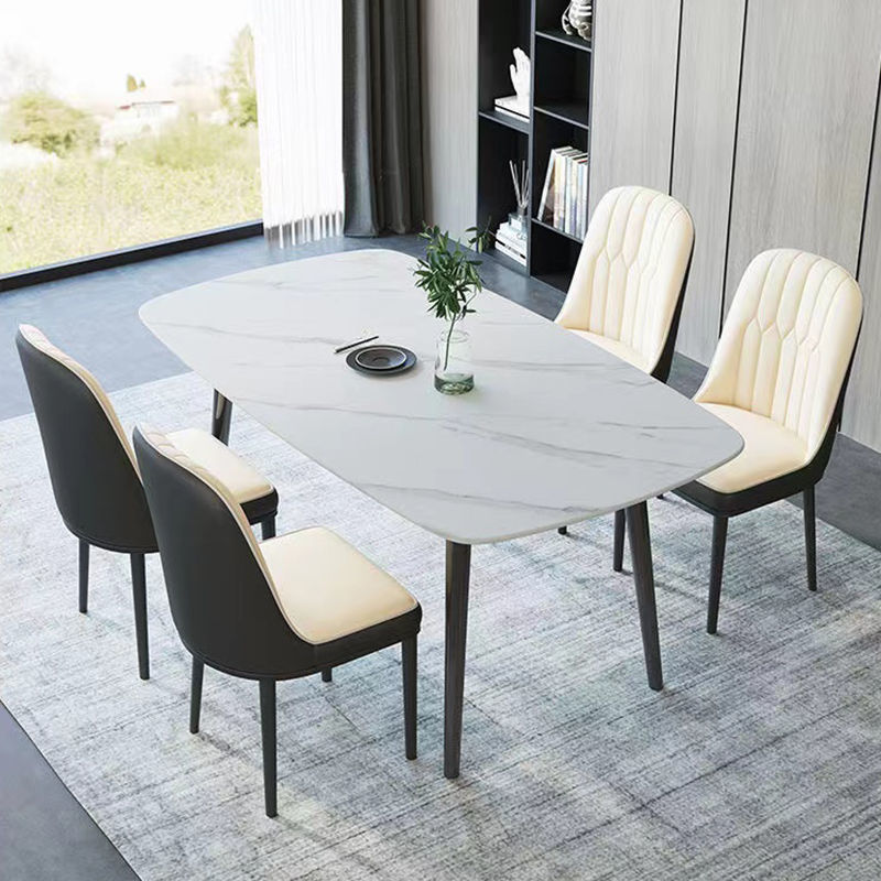 餐桌 意式巖板餐桌椅組合家用小戶型長方型亮光飯桌出租房
