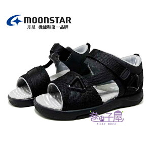 Moonstar月星 童鞋 HI系列 速乾 箱型後套 運動涼鞋 [MSC22816] 黑【巷子屋】