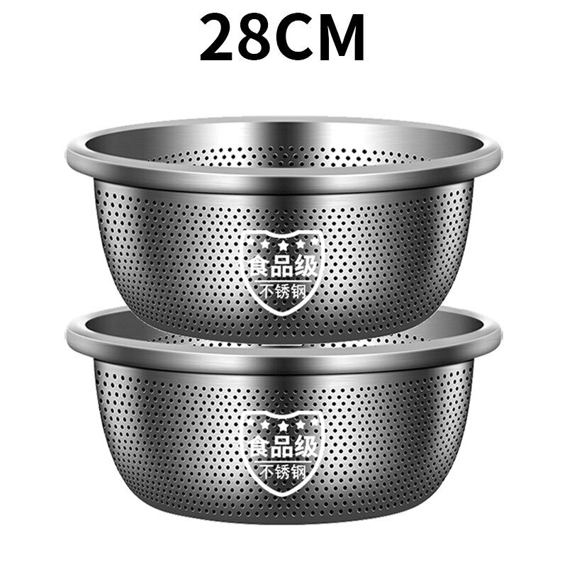 【喜挖】食品級不銹鋼瀝水籃加厚洗菜淘米篩水籃瀝水淘米漏盆 0