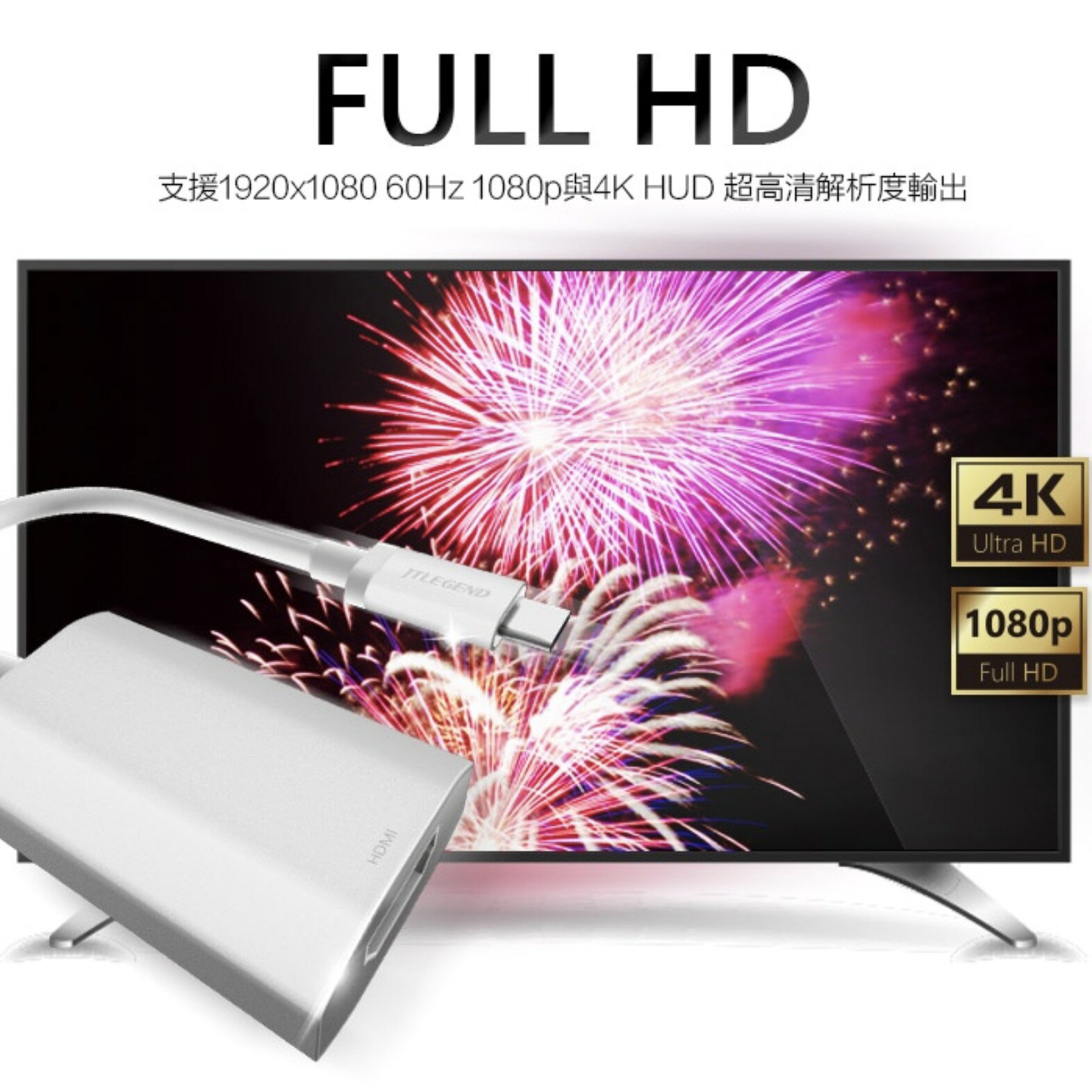 JTLEGEND JTL type C to HDMI 轉接器 轉接線 轉接頭 USB C 8