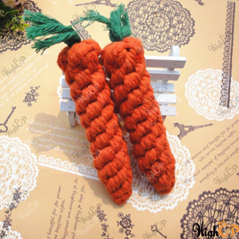 結繩紅蘿蔔 編織繩 棉繩 胡蘿蔔 紅蘿蔔玩具 貓玩具 狗玩具 寵物球 磨牙球 寵物咬球 棉繩玩具【526037】 2