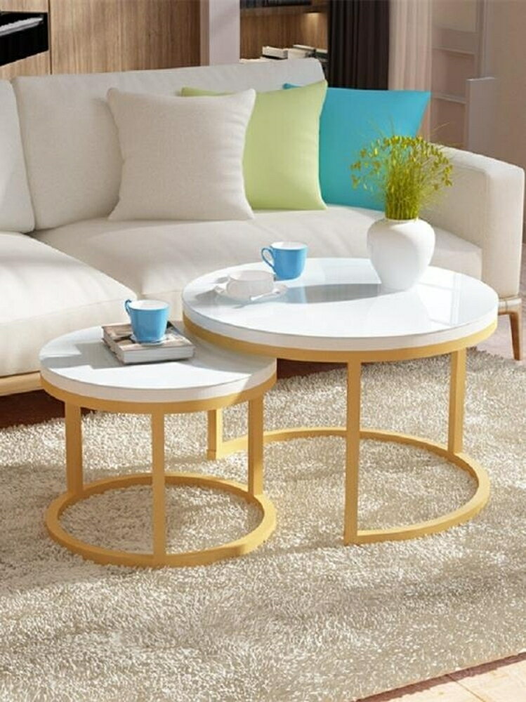 茶几簡約客廳小戶型簡易家用創意小桌子現代圓形小茶桌省空間   都市時尚DF