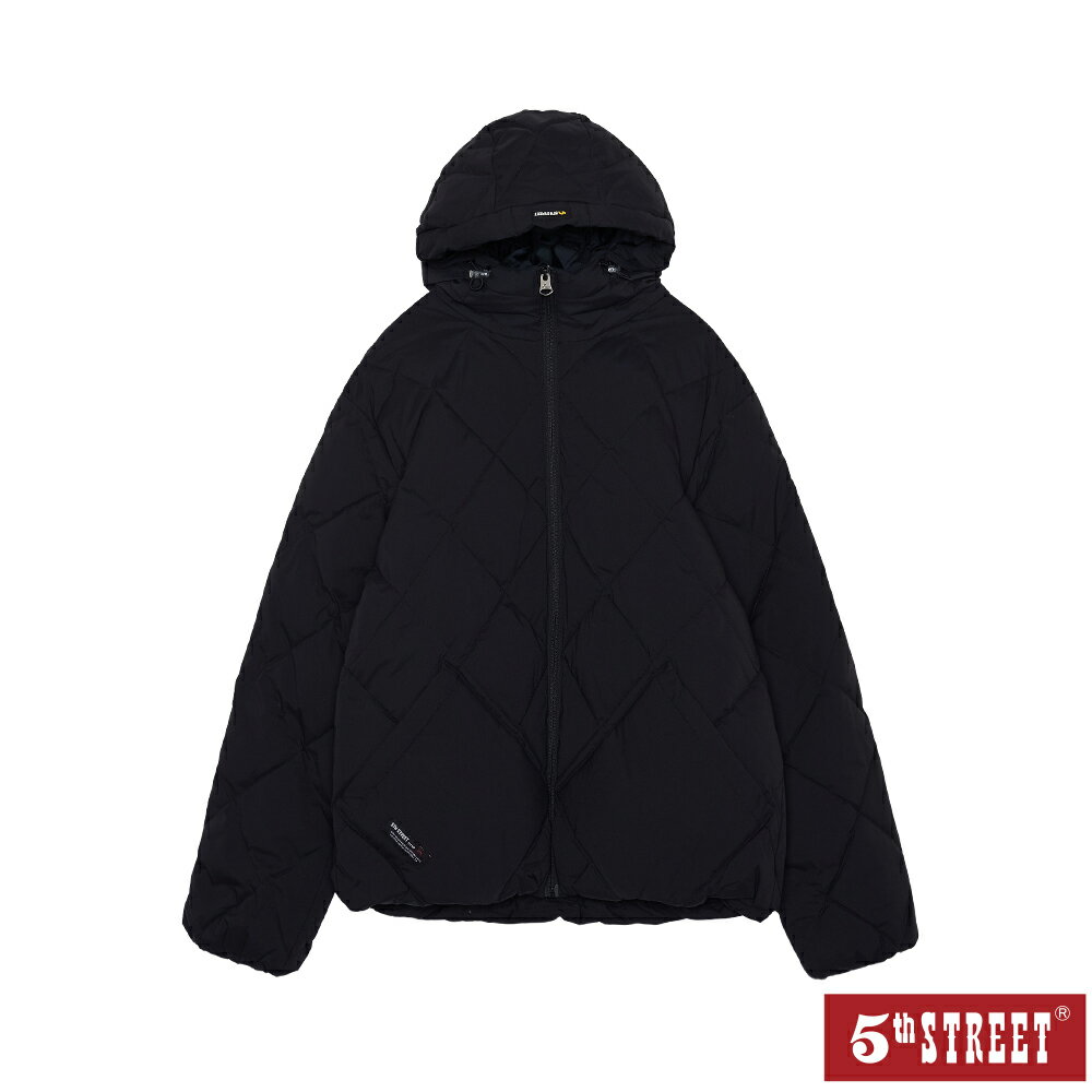 男裝 羽絨外套 菱格紋 墨綠色 (510597) 【5th STREET】【APP下單天天10%回饋】 最高折426