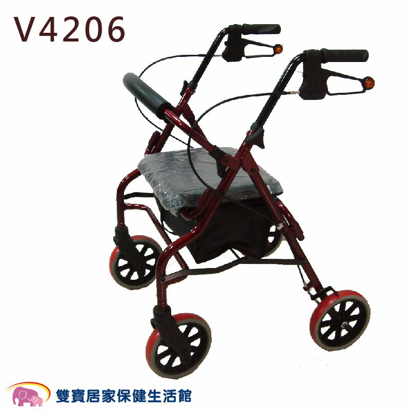 NOVA 光星 鋁合金助行車 V4206 台灣製 助行器 四輪帶座助行器 帶輪型助步車 助行椅 復健車
