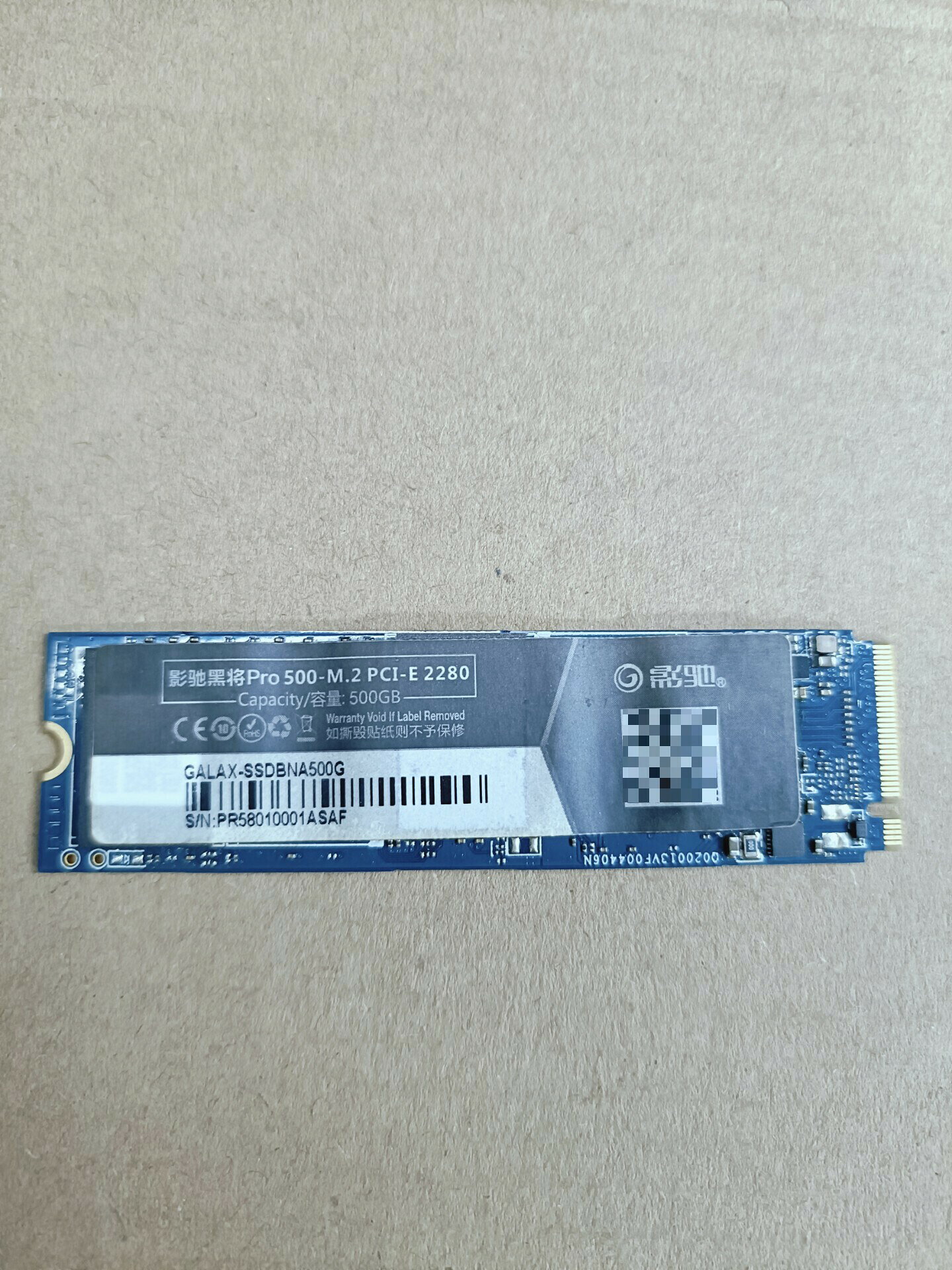 影馳黑將Pro 500G SSD固態硬碟 M2 NVMe PCIe3.0x4 讀速快 遊戲高效能 拆機良品 2280介面