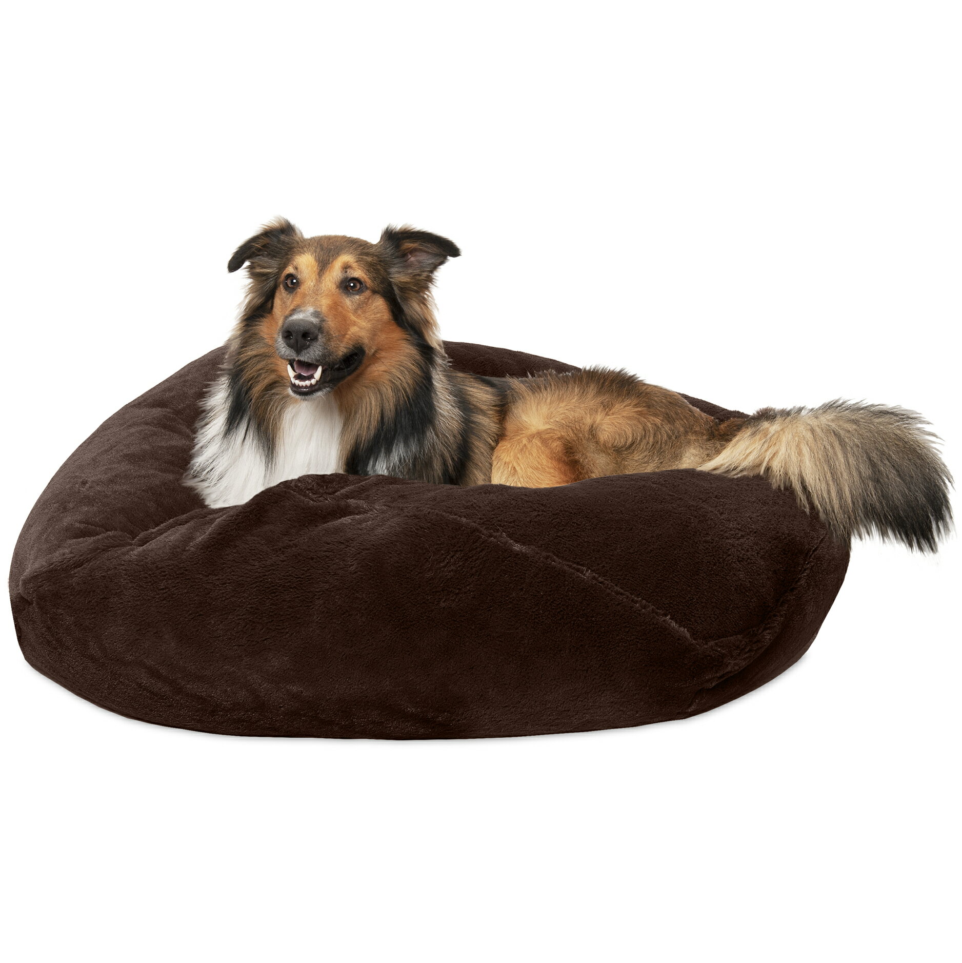 furhaven round dog bed