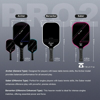 Luzz 專業匹克球拍 Pro2 (專業進階拍) 輕量好握 雙認証