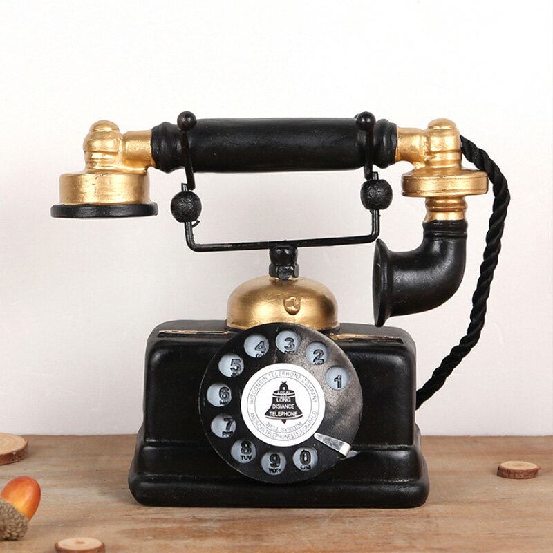 復古懷舊工業風仿真電話機模型擺件客廳工藝品裝飾品擺設拍攝道具