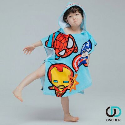 【ONEDER旺達】Marvel 美國隊長 鋼鐵人 蜘蛛人連帽浴巾 ML-DD108